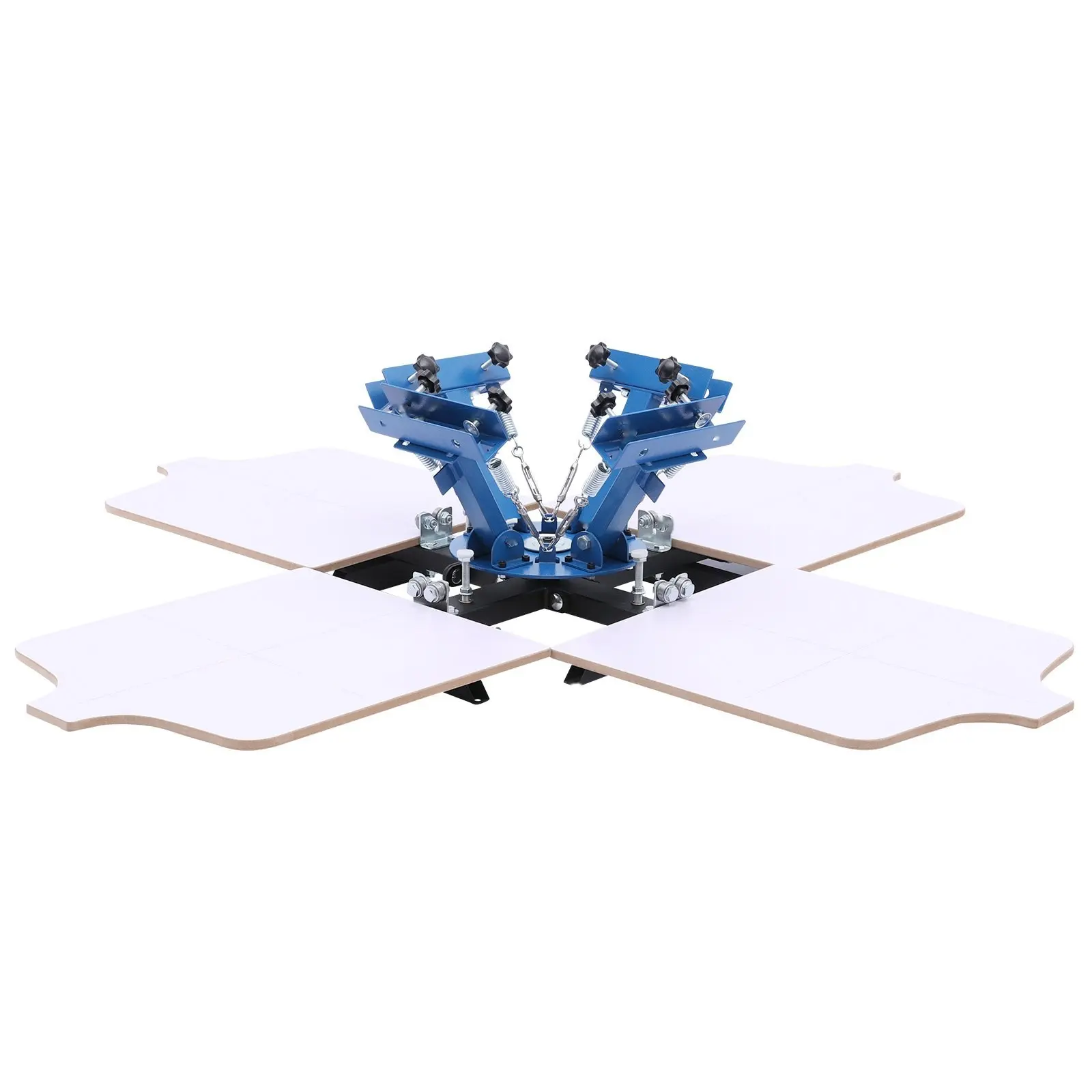 Screen Printing Machine, 4 Color 4 Station Silk Screen Press, 21.3 x 17.7 in Printing Area, 360° Rotatable, Accurate Registration, Powder-Coated Carbon Steel Frame, Ideal for T Shirt DIY, Home and Small Business Use