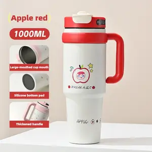 Jumbo Handle Ice Dominator Tumbler with 304 Stainless Steel Vacuum Insulation|2-in-1 Straw & Sip Lid Leakproof for Carbonated Drinks|24H Cold & 12H Hot Retention for Car/Office/Gym|Extra Large Capacity & Sweat-Proof Design|#BigCapacityCup