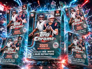 FIVE TOPPS CHROME FOOTBALL Break + Sports Trading Card