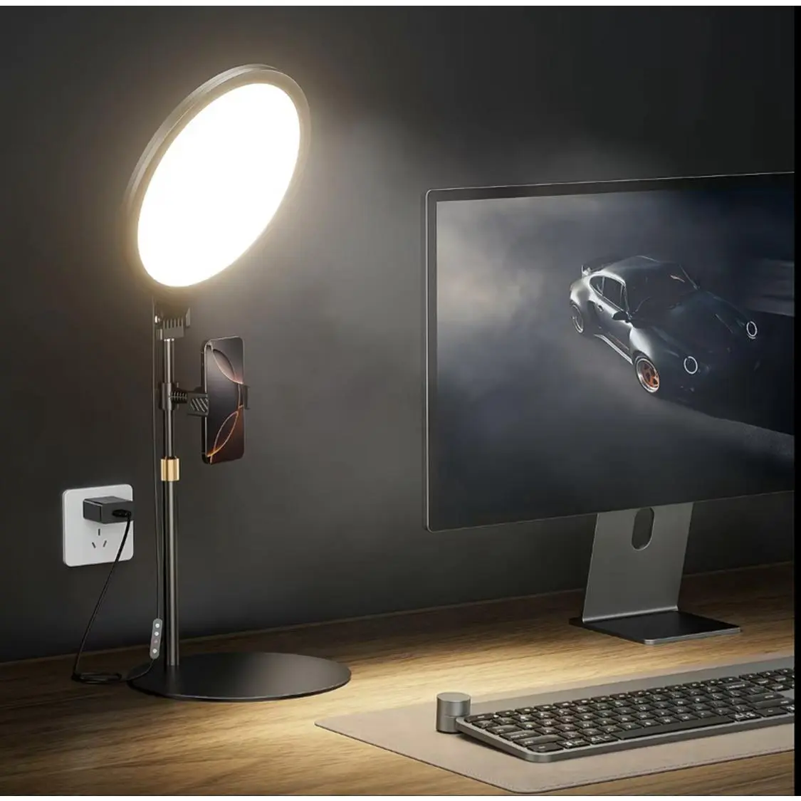 Weilisi 10.5" Ring Light with Stand, Full-Screen Selfie Ring Light for Desk with Phone Holder, Adjustable Laptop Light for Video Recording, Zoom Lighting for Computer, Meeting, Live Streaming, Podcast,sohochic