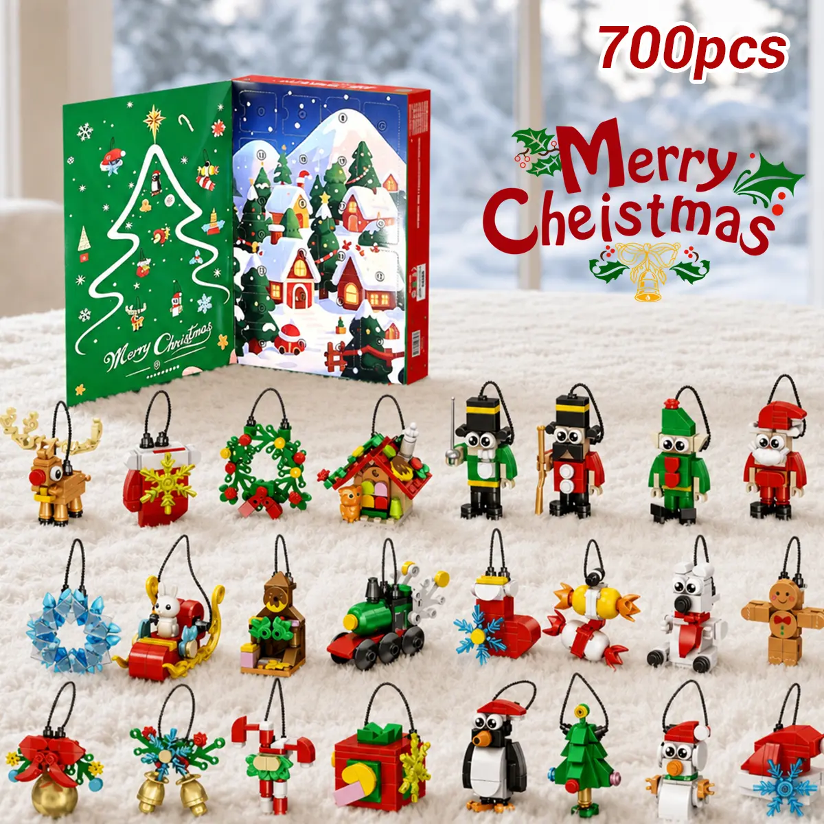 Advent Calendar 2026 - 24 Days Countdown to Christmas Surprise Toys for Kids Boys Girls Compatible with Lego Festive Family Activity Christmas Countdown Gift holiday building blocks