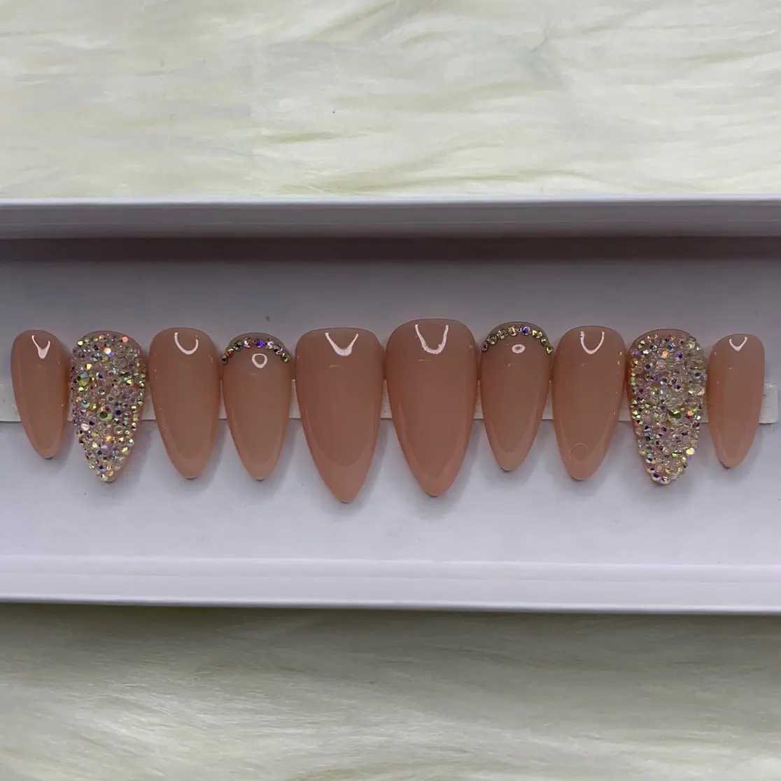 Ice Latte-Press ons Gel Luxury