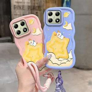 1 Piece Star Puppy Suitable For Xiaomi Poco C75/C65/X5 Pro/14T Pro/14T/C61/M3/X7/X5/X6/M6 4G/5G/M6 Pro 4G/5G/C3/M2 Pro Enhanced Grip And Lanyard Flexible Design Phone Case Cover Ideal For Office Compatible With Xiaomi 14T