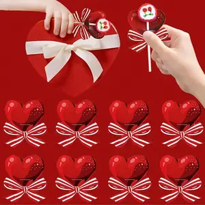 50pcs Heart Lollipop Cards, Valentine's Day Candy Gift, Party Decor, Perfect for Romantic Gestures, Festive Treats, Unique Souvenirs