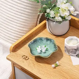 Ceramic Jewelry Storage Tray, Elegant Jewelry Organizer, 1 Count Flower Shaped Jewelry Organizer, Jewelry Display Tray, Home Organizer for Jewelry, Earrings, Rings