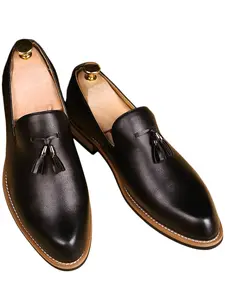 Men's Tassel Loafers Formal Dress Shoes - Comfortable Business Oxfords Office & Wedding Wear Slip-On Formal Shoes with Tassel - Lightweight & Non-Slip  Perfect for Work, Business Casual Shoes