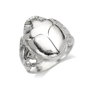 Heavy Egyptian Scarab .925 Sterling Silver Ring