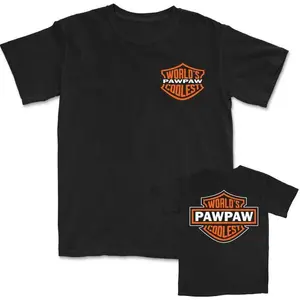 Worlds Coolest Pawpaw Tshirt,Harley-Inspired Shield Tshirt, Gift Motorcycle Dad Shirt, Fathers Day Tee Birthday Gift - Non-Gender Specific