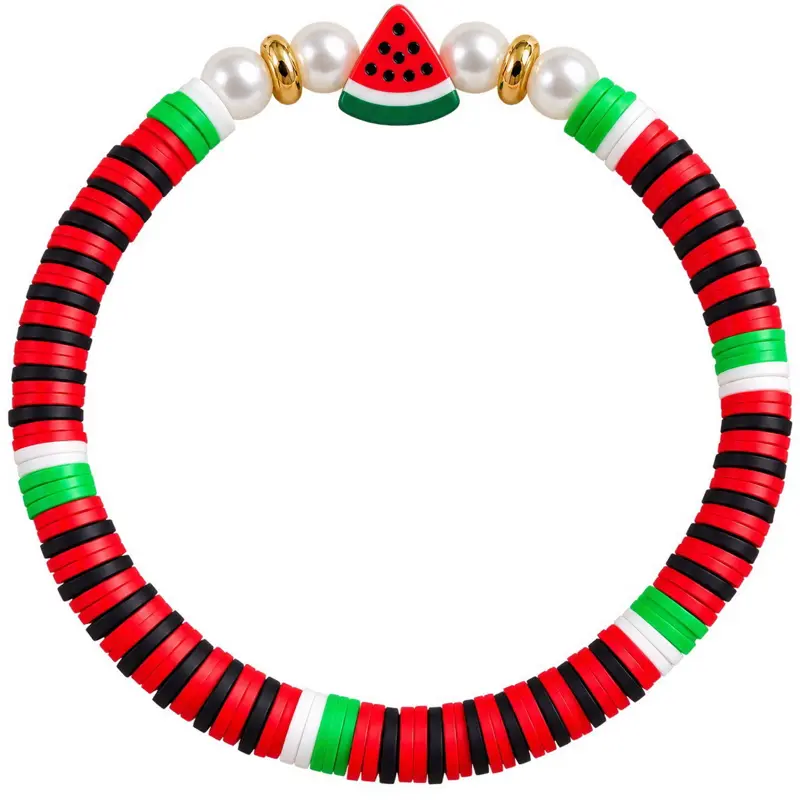 Watermelon Charm Beaded Bracelet
