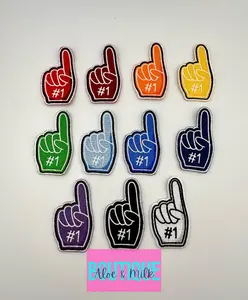 Number 1 Fan Finger, Hat Patch, game day patch, fan finger, foam finger, game day pennant, football patch, sports, cheer, #1 game day