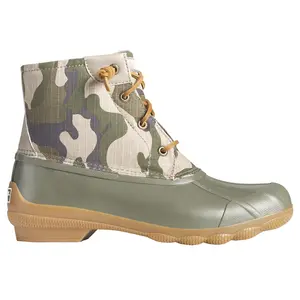 Sperry Womens Syren Gulf Camo Duck Casual Boots Ankle Low Heel 1-2" - Green