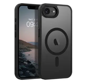 Case for iPhone 16e (2025) / iPhone 17e (2026) 6.1" Compatible with Mag-safe Matte Shockproof Anti-Scratch Protective Cover Magnetic Case Black