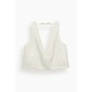 Sparkling Statement Top in Pearl