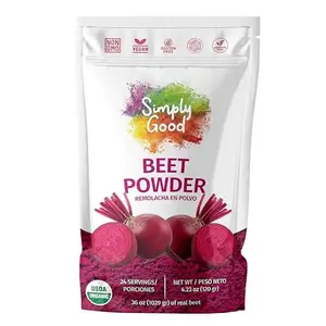 Organic Beet Powder - 4.23 oz Pouch (24 Servings) - Nutrient-Rich Superfood, Non-GMO, Vegan, Gluten-Free, Kosher - Sourced from Natural Organic Farms