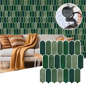 Self-Adhesive Hexagon Tile Backsplash Panels, 12x12 Inch Glossy Surface, Easy Install, Durable & Stylish Design for Kitchen Bathroom