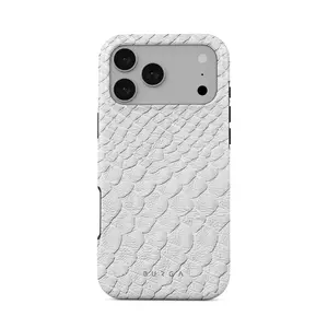 Glacial Desert BURGA MagSafe Tough Case | Pristine White Snakeskin Aesthetic Phone Cover for iPhone 17 16 15 14 13 12 Series | Dual-Layer Shockproof Protection | MagSafe Compatible | Trendy Gift for Her