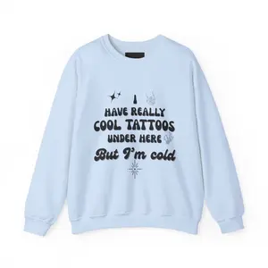 Cool Tattoos Crewneck Sweatshirt, Cozy Gift for Tattoo Lovers, Casual Wear, Funny Sweatshirt, Unique Graphic Apparel, Tattoo sweatshirt, Alternative Sweatshirt, Grunge