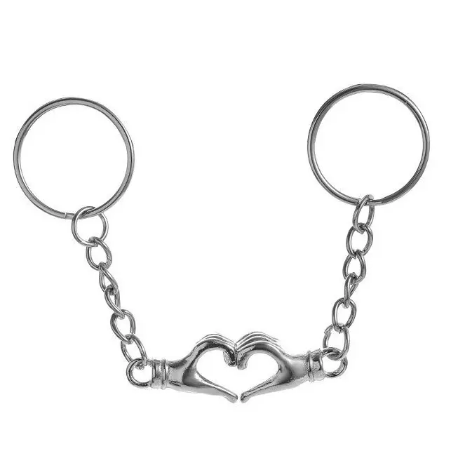 Magnetic Heart Hand Keychain Set for Couples or Best Friends – Silver Matching Keychains, Perfect Gift for Anniversary, Valentine’s Day & Christmas