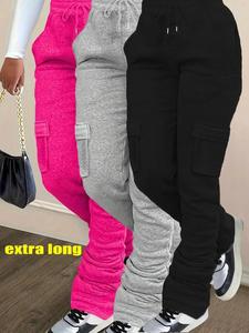 women's solid drawstring elastic waist sweatpants, casual pocket design jogger pants for daily wear, ladies bottoms for all seasons, active wear, athletic pants for women, leg joggers, sports pants