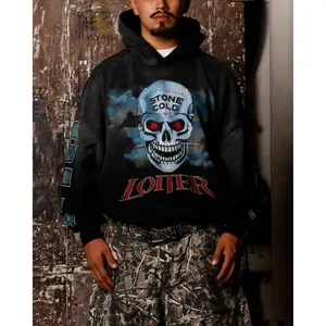 Loiter X WWE Stone Cold Premium Hoodie Vintage Black