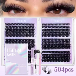 Thick Dense Cluster Eyelash Set, 8-16mm Natural Soft D Curl, 60D&80D&100D, Includes Glue & Remover, Home Use Kit