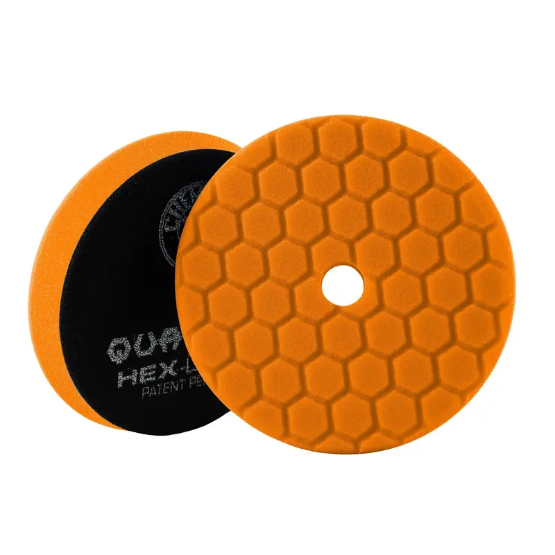 Chemical Guys Orange Hex-Logic Quantum Medium-Heavy Cutting Foam Buffing Pad, 6 in Automotive Paint Care Polisher Pad for Medium Cut Surface Polishing, Removes Scratches Light to Moderate Defects, Enhances Reflection Increases Depth Restores Gloss