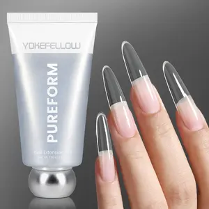 YOKEFELLOW PUREFORM Extension Gel HEMA-Free TPO-Free Safe Formula PF01 Crystal Clear Nail Extension Gel 50g/1.76oz Long Lasting Poly Extension Nail Gel Profession Nail Gel Polish Nail Art Design Manicure Gifts for Women