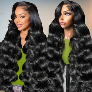 Body Wave 13x4 HD Lace Front Wigs Human Hair 180% Density Pre Plucked Natural Hairline Brazilian Virgin for Black Women Medium Size