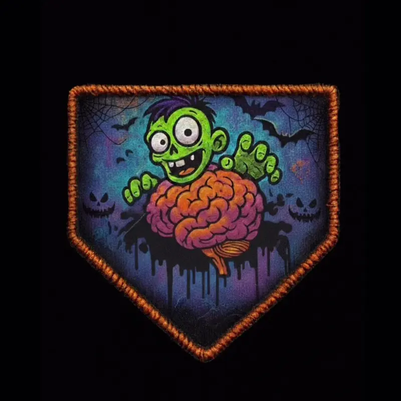 Brains and Bases, Inc. Baseball Drip Brains and Bases Halloween Sticker 2025 Zombie Brain Patch for Bat Bag Helmet Water Bottle Support Kids Sports Development