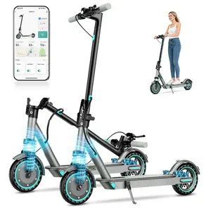 D8 Pro 19MPH Portable Foldable Electric Scooter with 10.5Ah Battery 350W Motor Dual Suspension smart App Control Stable 8.5-Inch Tires for Daily Commuting