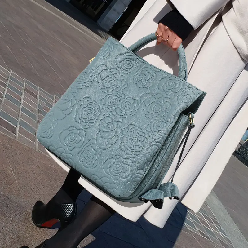 Leather women's bag new atmospheric fashion handbag women's bag middle-aged temperament single shoulder crossbody mother bag