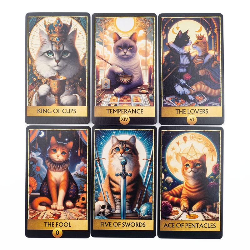 Cat Tarot A 78 Card Deck  English Version Board Game for Easy and Fun Fortune Telling Perfect for Family Gatherings