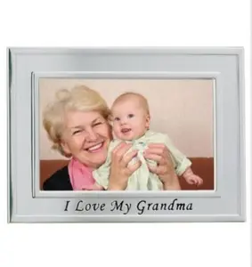 212 MAIN Brushed Metal 4x6 Photo Frame - Sentiments Collection with Embossed "I Love My Great Grandma" Text, Baby & Maternity Tabletop Decor, Embossed Text