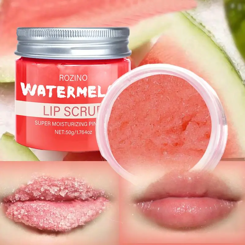 Watermelon Flavored Lip Scrub, Exfoliating Lip Treatment, 1 Count Moisturizing, Hydrate, Smooth & Brightening Lip Scrub, Lip Care Product for Women & Girls