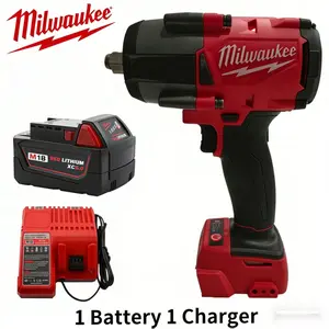 Milwaukee M18 Cordless Brushless Impact Wrench | 1000N.M Breakaway Torque, 3500RPM, Variable Speed & Battery Indicator | Designed for Heavy-Duty Truck Tire Changes & Construction Bolt Fastening