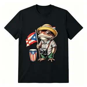 Puerto Rico Coqui Frog T-Shirt Boricua Taino Shirt Puerto Rican Flag Graphic Tee Latino Pride Gift for Men Women