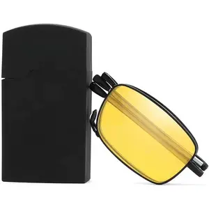 Folding Sunglasses, Foldable polarized Spring Hinge Sunglasses for Unisex Eyeglasses Frame with Portable Case