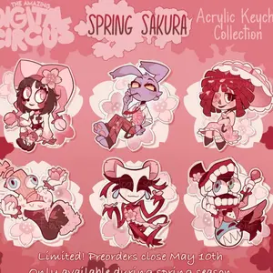 The Digital Circus Spring Sakura Acrylic Keychain Collection