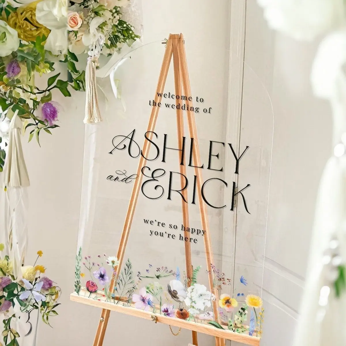 Wildflowers Wedding Welcome Sign, Wildflower Wedding Sign