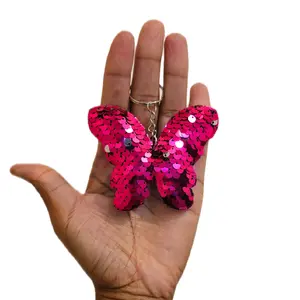 Butterfly Bright Colored Sequin Keychain