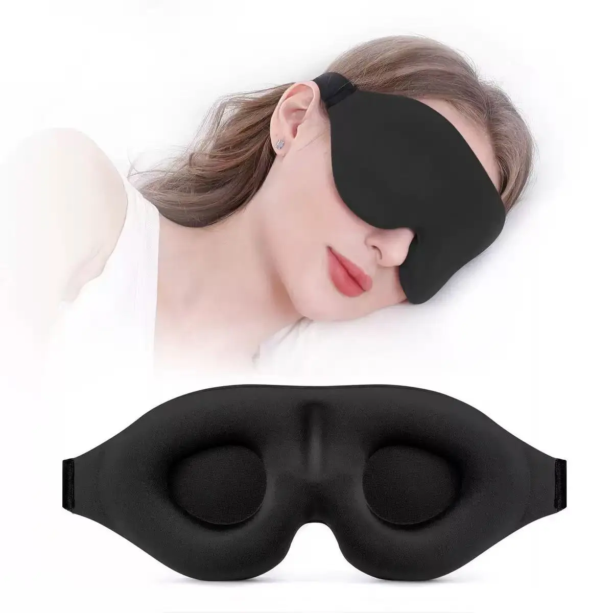 Sleep Mask for Side Sleeper Complete Light Blocking 3D Sleeping Eye Mask Soft Breathable Eye Cover for Women Men Relaxing Zero Pressure Night Blindfold