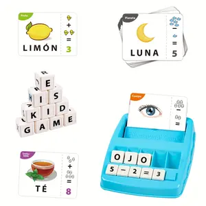 Spanish Learning Alphabet & Number Matching Game with Spelling Practice - / Educational Toys Suitable for Boys & Girls Age 3+ (Spanish Cards) - Word Building Game for Early Literacy & Math Skills