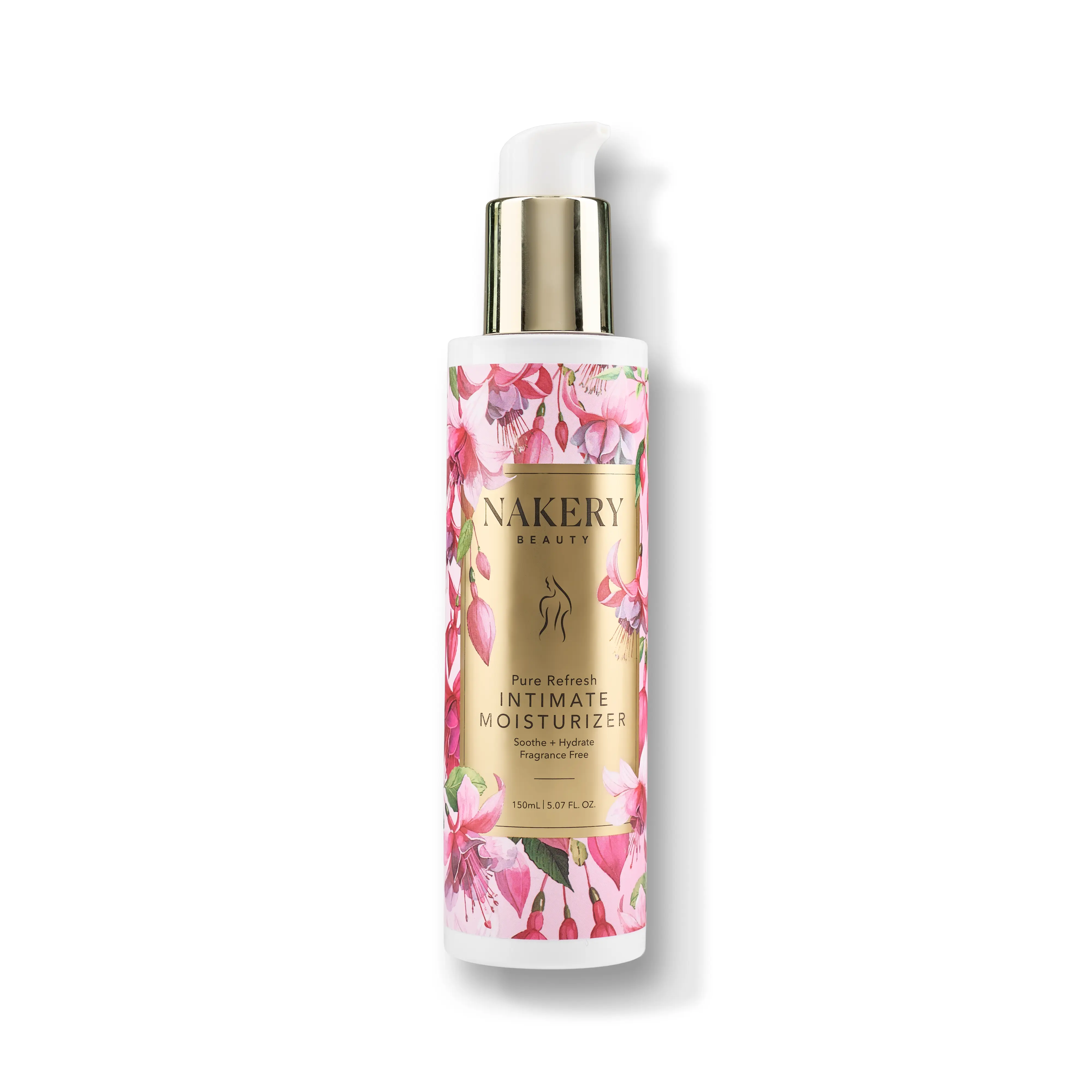 Nakery Pure Refresh Intimate Gel with Lactic Acid, pH Balancing & Moisturizing Relief for Itching & Discomfort, Hormone-Free - 150ml, Intimate Care Gel, Hydrating, Hyaluronic, Soothing, Moisturizer, Hyaluronic Acid, Fragrance Free, Gel Texture