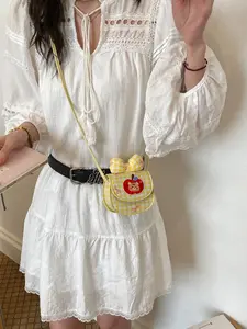 Mini Cute Bear Cartoon Crossbody Bag, Fashionable PU Material, Large Capacity, Casual Style, All Seasons, Ideal for Travel and Daily Use