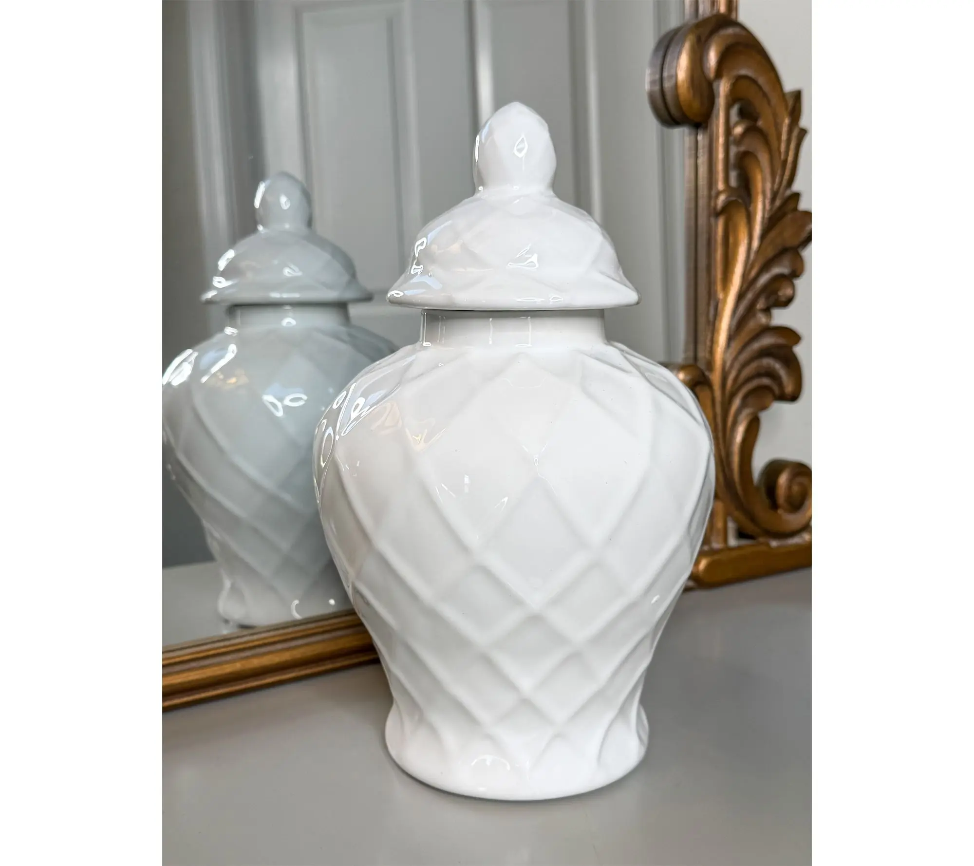 Simply Stunning Small Lattice Stoneware Urn by Janine Graff Simply Stunning Small Lattice Stoneware Urn by Janine Graff