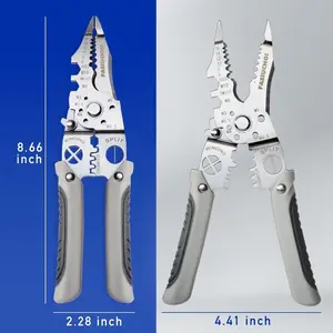 Adjustable AWG 6-16 9 in 1 Wire Tool, Heavy-Duty Stripper Cutter Crimper with Comfortable Non-Slip Grip