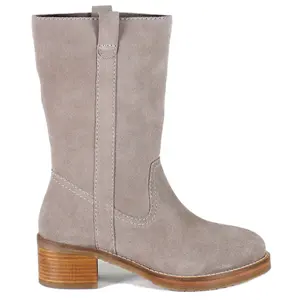 Diba True Womens Crush It Round Toe Pull On Casual Boots Mid Calf Low Heel 1-2" - Grey