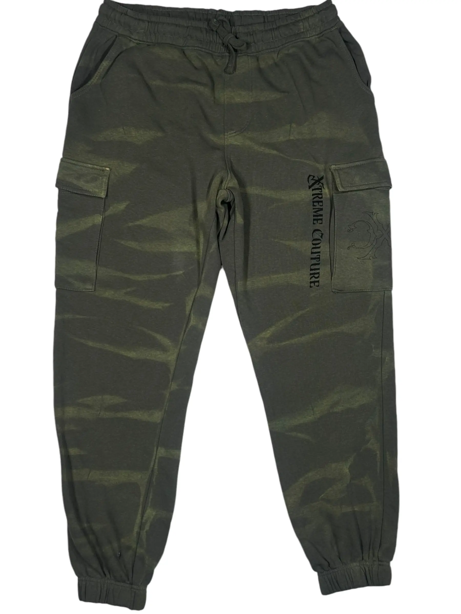 Xtreme Couture by Affliction Men's Streetwear Joggers - Green, 80% Cotton-20% Polyester All-Season Sports Pants