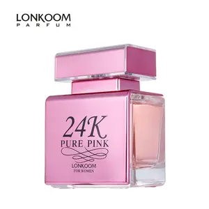 Lonkoom 24K Pure Pink Perfume EDP - Juicy Fruity-Floral Sweet "Toxic" Vibe 100ml Long-Lasting EDP Formula in Glossy Pink Bottle for Stylish Girls summervibes summervibes