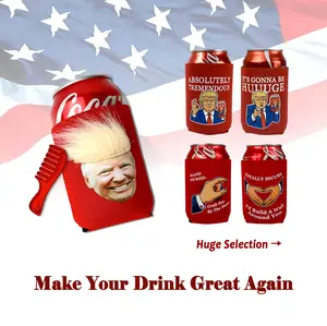 Funny D.T Can Coolers Sleeves with Hair and Mini Comb – Hilarious Gag Gift, White Elephant Gift, Unique Novelty Presents for Men, Women & Valentine's Day, Beer Can Cooler Drinkware Tumbler